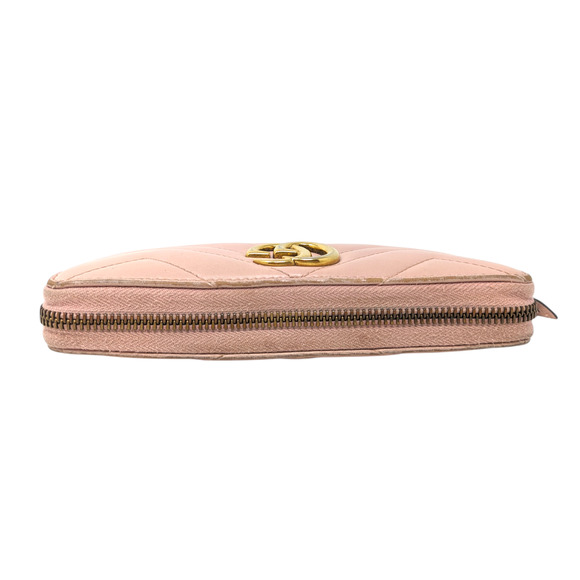 Gucci GG Marmont Pink Calfskin Zip Wallet Leather - Picture 3 of 10